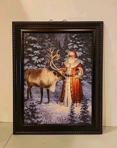 Quadro incorniciato compagno di Babbo Natale e renne 19" × 15" - Foto 1 di 5