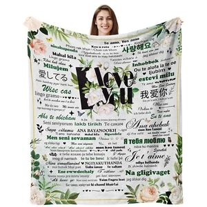 Wedding Anniversary Blanket Gifts I Love You Gifts for Her Gifts for Wife Chr - Picture 1 of 6