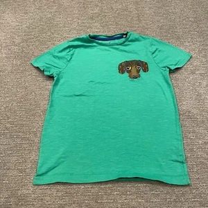 Baby Boden Shirt Boys 11/12 Green Dog Dachshund Embroidered Puppy Casual Cotton - Picture 1 of 11