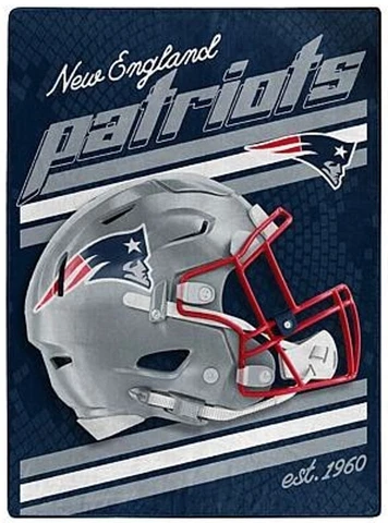 New England Patriots NFL Super Size Royal Speed Helmet Plush 60X80 Blanket Throw Cover