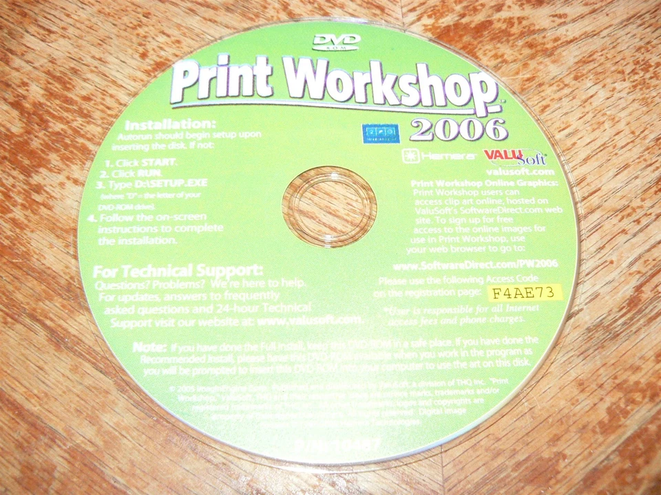 Print Workshop 2006 PC DVD-ROM ValuSoft ImagineEngine 2005 Windows 98/2000/Me/XP - Image 1 of 1
