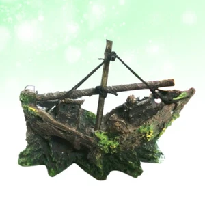 Fish Tank Ornament Fish Tank Pirate Ship Decor Resin Shipwreck Decorations - Picture 1 of 11
