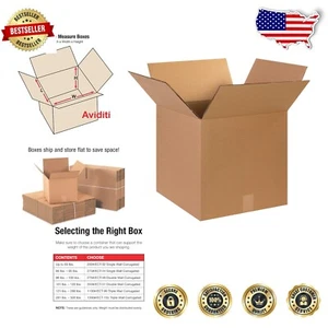 Pack of 15 Heavy-Duty Double Wall Cardboard Boxes - 15'' Kraft Shipping Solution - Picture 1 of 8