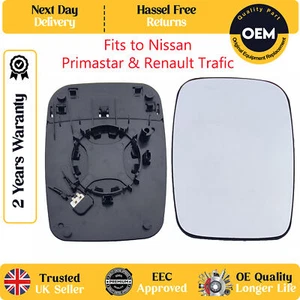 Renault Trafic 2022- 2024 Wing Mirror Glass with Heat Base Wide Angle Right Side - Picture 1 of 7