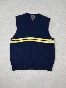 Vintage Britches Great Outdoors Sweater Vest Mens L Blue 100% Shetland Wool - Picture 1 of 7