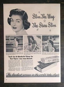 Vintage 1952 Ayds Vitamin Candy Joan Bennett Full Page Original Ad 622 - Picture 1 of 1