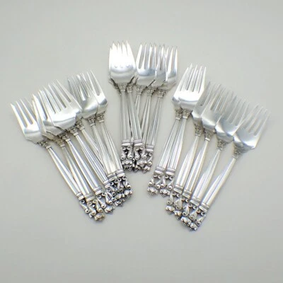 Acorn Salad Forks Set of 19 Georg Jensen Wendel Sterling Silver - Image 1 of 4