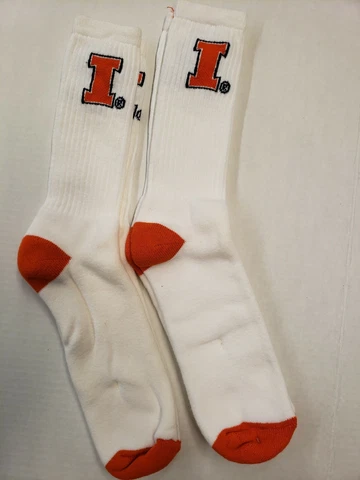 NCAA Illinois Fighting Illini Men's Socks Size 10-13 (2 Pairs) Colored T&H Cover