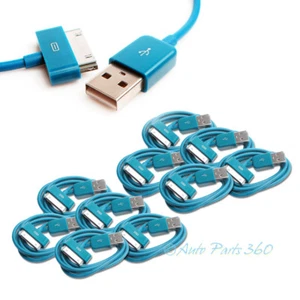 10X 6FT USB 30 PIN AQUA BLUE CABLE DATA SYNC CHARGER SAMSUNG GALAXY TAB TABLET - Picture 1 of 1