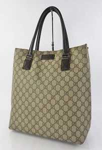 Authentische Gucci braune GG PVC Supreme und Leder Bucket Beuteltasche Tasche... - Bild 1 von 18