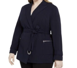NEW CALVIN KLEIN NAVY BLUE OPEN FRONT CAREER JACKETE SIZE 0 X WOMEN  AS IS - Picture 1 of 2