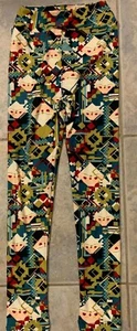 Girls LuLaRoe Kids Size L XL 7 - 10 Leggings Pants Santa Pattern JC002-04 082017 - Picture 1 of 3