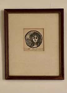 William Gorman Woodcut Drawing “The Circlet” in VG Cond - Picture 1 of 2