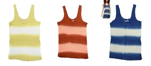 Free People Joni Slit Hem Mesh Knit Lightweight Distressed Style Tank Top NWT - Picture 1 of 4