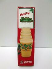 VTG NOS 1981 HEFTY PLASTIC CHRISTMAS HOLIDAY CUPS NEW ORIGINAL BOX PROP 1980'S