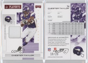 2007 Playoff NFL Playoffs Red Materials Prime /20 Chester Taylor #54