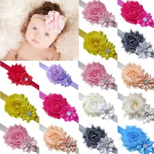5pcs Elastic Newborn Baby Headdress Kids Girls Chiffon Hair Band Flower Headband