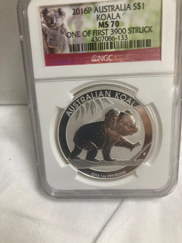 2016-P  $1 Koala   Australia       One Of First 3900 Struck      NGC MS 70 Cover