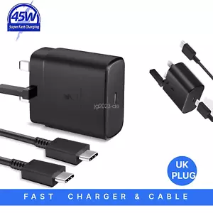 OEM 45W Super Fast Charging Charger Adapter For Samsung S25 S24 S23 S22 + Ultra - Picture 1 of 6