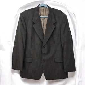 Vintage Stafford Executive Blazer Pinstripe 100% Wool Business Men Suit Jacket - Picture 1 of 12