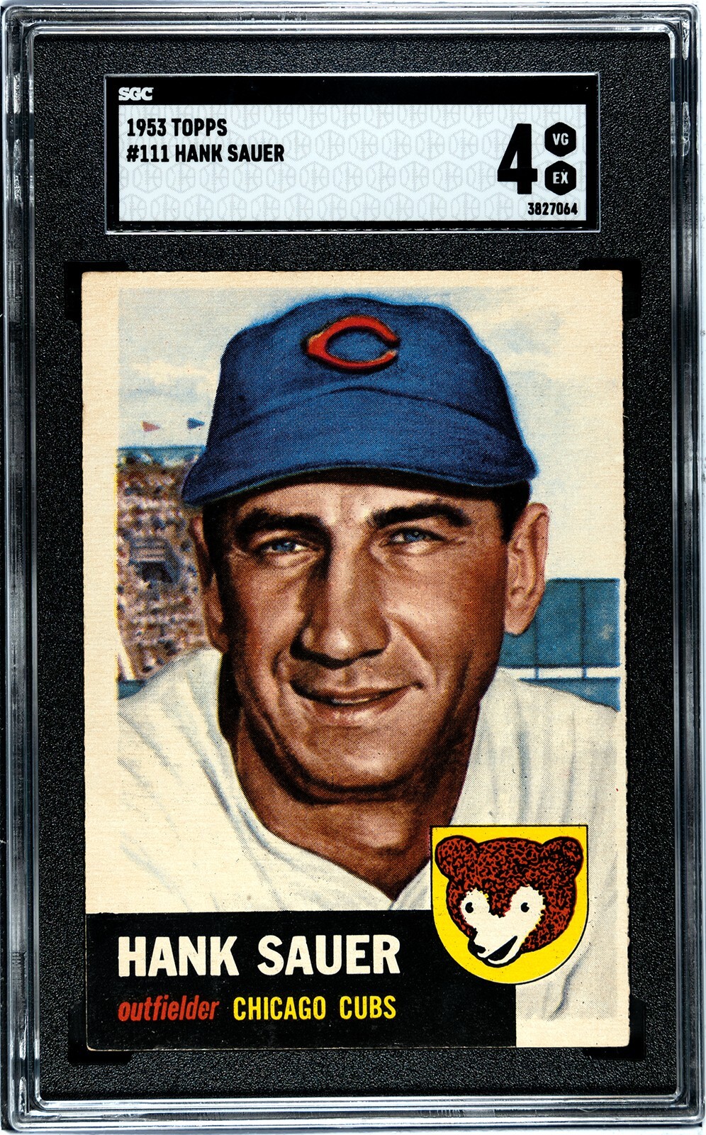 1953 Topps Baseball #111 Hank Sauer Chicago Cubs - SGC 4 VG-EX