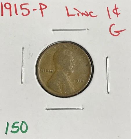 1915 (P) Lincoln Wheat Cent Good Penny GD Cover