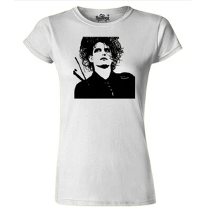 Womens Robert Smith Stencil V2 T Shirt Goth Indie - Picture 1 of 3