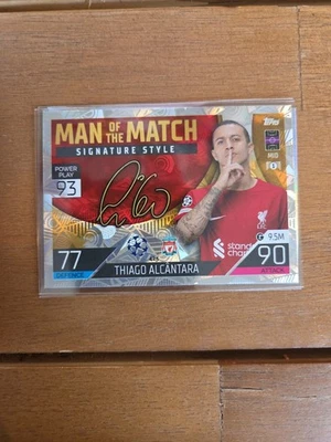 2022-23 Topps UEFA Club Competitions Autographs Thiago Alcantara Man of Match SP - Image 1 of 4