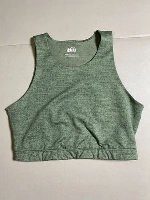 Camiseta sin mangas corta REI cooperativa verde para mujer cuello alto talla mediana ropa deportiva Foto 1 de 4