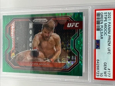 Stipe Miocic 2021 Prizm Green Pulsar 12/25 PSA- 10 UFC- S-274 - Image 1 of 2