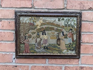 Antiker/Vintage gerahmter Gobelin französisch/niederländisch - Bild 1 von 10