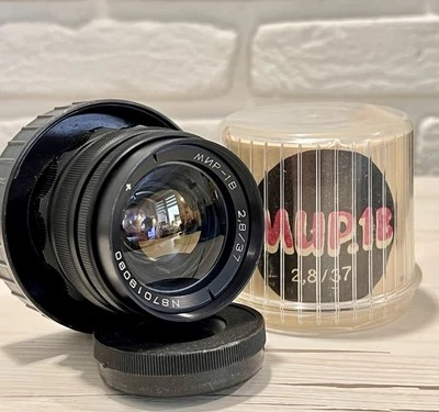 New!  Lens Mir-1B 2.8/37mm Cine mod Canon EF mount BOKEH&FLARE Soviet lens Box D - Image 1 of 4