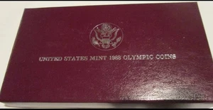 1988 Olympic Commemorative Silver Dollar Proof U.S. Mint with Box &  COA  - Picture 1 of 4
