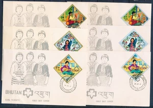 XE55693 Bhutan 1967 girl scouts FDC's used - Picture 1 of 1