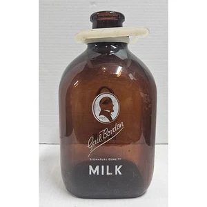 Antique Vintage Gail Borden Signature Quality Gallon Brown Glass Milk Jug - Picture 1 of 5