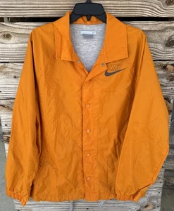 Vintage Y2K Nike Snap Button Nylon Windbreaker Orange Casual Mens Size Large - Picture 1 of 8