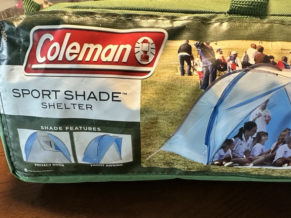Coleman Sport Shade 8’ W X 5’ D 5.5’ T 50+ Protector UV Azul Privacidad Puerta Toldo Foto 1 de 4