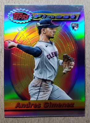 2021 Topps Finest Flashbacks Refractor Andres Gimenez RC #85 Cleveland Indians - Image 1 of 2