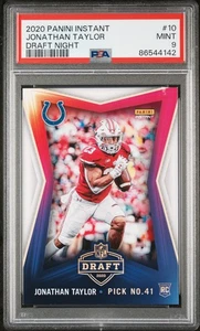 Jonathan Taylor 2020 Panini NFL Draft Night Football Card 1 of 597 PSA 9 MINT - Picture 1 of 2