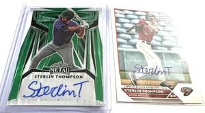 STERLIN THOMPSON 2023 LEAF METAL AUTO GREEN PULSAR 1/1 & TOPPS DEBUT AUTOGRAPH - Bild 1 von 2