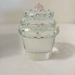 Vintage Simon Design Cupcake Briefbeschwerer - Kristall Streusel facettiert 3,5" hoch - Bild 1 von 8