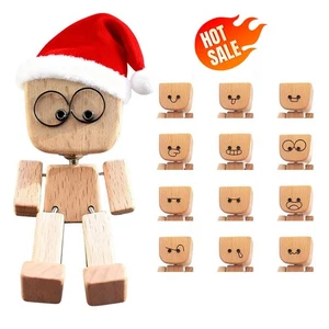 Neu! Schüttelnder Holzmann Figur Dekoration, schüttelnde Füße Holzpuppe H OT - Bild 1 von 15