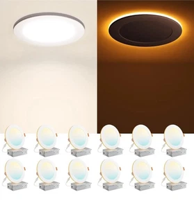 12 Pack 6 Inch 5CCT LED Recessed Ceiling Light with Night Light 2700K-5000K $116 - Picture 1 of 7
