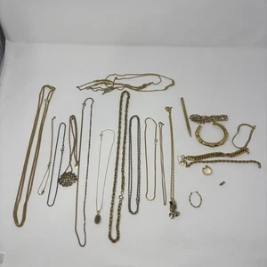 VTG Modern Gold Tone Costume Jewelry Lot Money Citation Eagle Pine SEARCHED - Foto 1 di 8