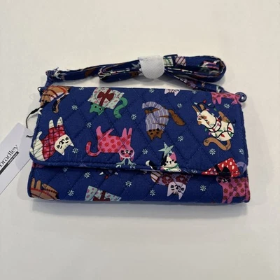 Новый с Ярлыками Vera Bradley бумажник через плечо кошачья мята Рождественская сумочка сумка кошки Kitty недостаток - Изображение 1 из 4