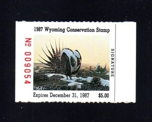 WYOMING WY4  WILDLIFE CONSERVATION  STAMP  1987 MNH PRISTINE - Picture 1 of 1