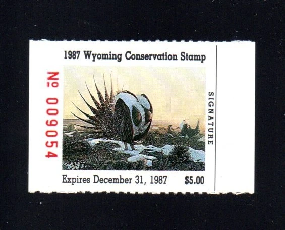 WYOMING WY4  WILDLIFE CONSERVATION  STAMP  1987 MNH PRISTINE - Image 1 of 1