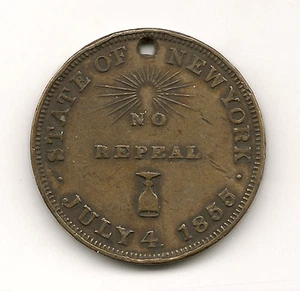 4. Juli 1855 Bundesstaat New York - keine Aufhebung - Medaille - Bild 1 von 2