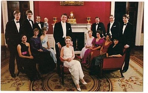 RONALD & Nancy REAGAN AND FAMILY Picture Tuxedos & Gowns   POSTCARD Unused  - Picture 1 of 2