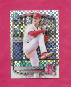 2025 Bowman Chrome Prospects: Quinn Mathews #BCP-25 Chrome X-Fractor Parallel Cd - Picture 1 of 1